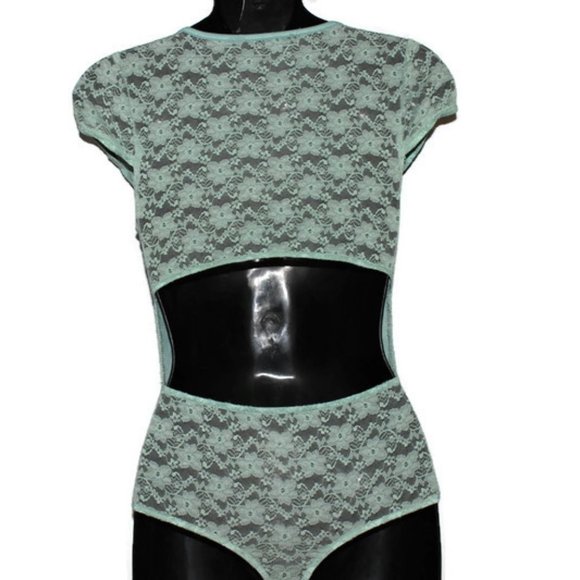 Lacey V Neck One Piece Mint Bodysuit Size L - Picture 6 of 7